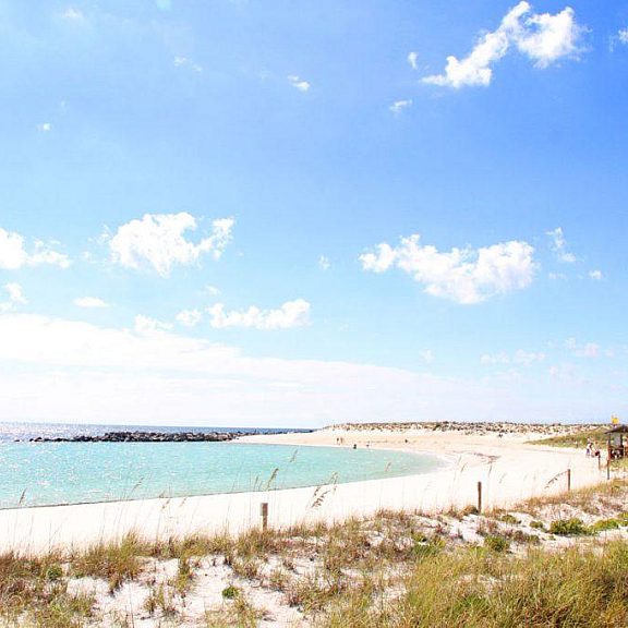 wide beach and sky view